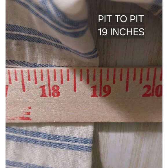 NWT Voy Womens Blue Floral & Stripe Embroidered V-Neck Blouse~Boho~SMALL - Picture 6 of 7